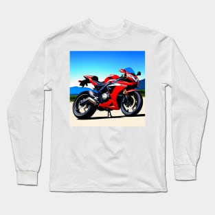 Red Super Sportbike Motorcycle Long Sleeve T-Shirt